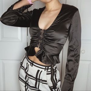Black Satin Top